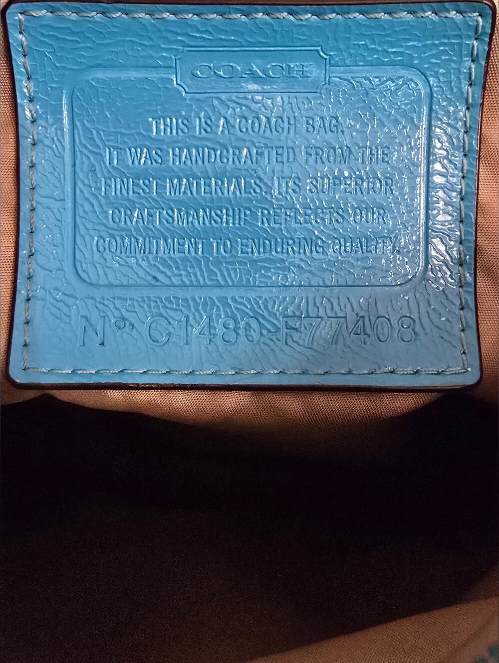 Coach Signature C Getaway File Crossbody Slim Bag Purse Teal Blue Nylon #F77408 - Picture 7 of 16